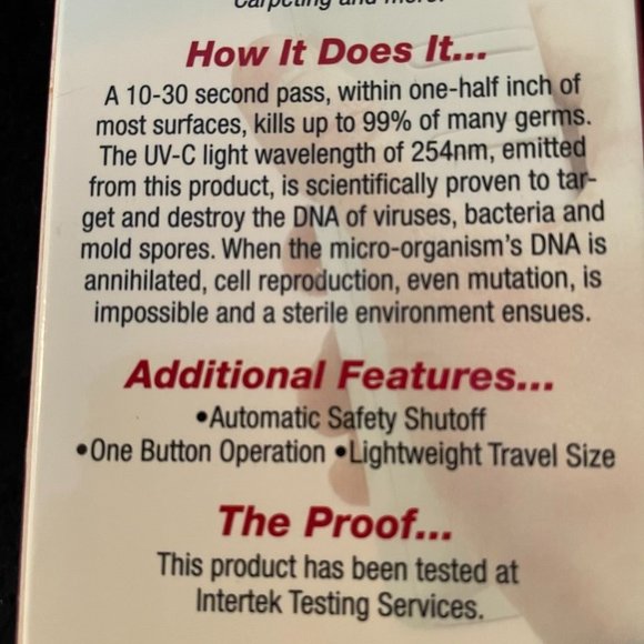 Travel Wand Sanitizer NEW in box with directions, kills germs in 10-30 seconds - Picture 10 of 16